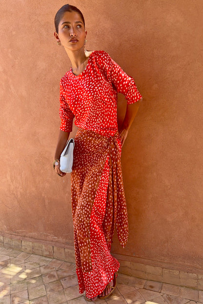 Spliced Deer Wrap Maxi Dress | Never Fully Dressed Discount