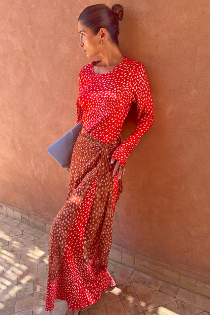 Spliced Deer Wrap Maxi Dress | Never Fully Dressed Discount