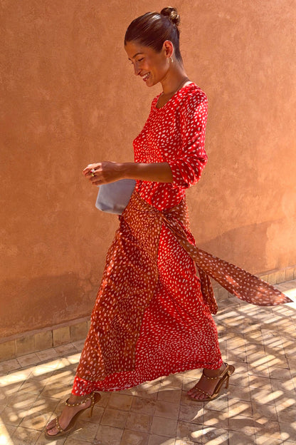 Spliced Deer Wrap Maxi Dress | Never Fully Dressed Discount