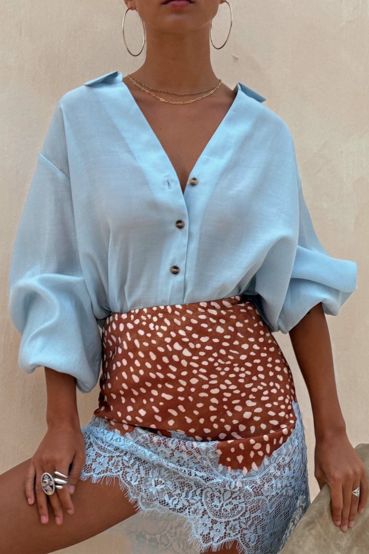 Deer Print Mini Maeva Skirt with Lace Trim - Never Fully Dressed | Never Fully Dressed Exclusive