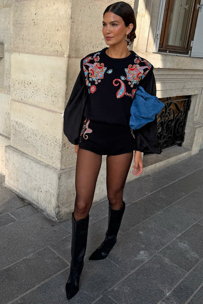 Black Paisley Hot Pants | Never Fully Dressed Great Value