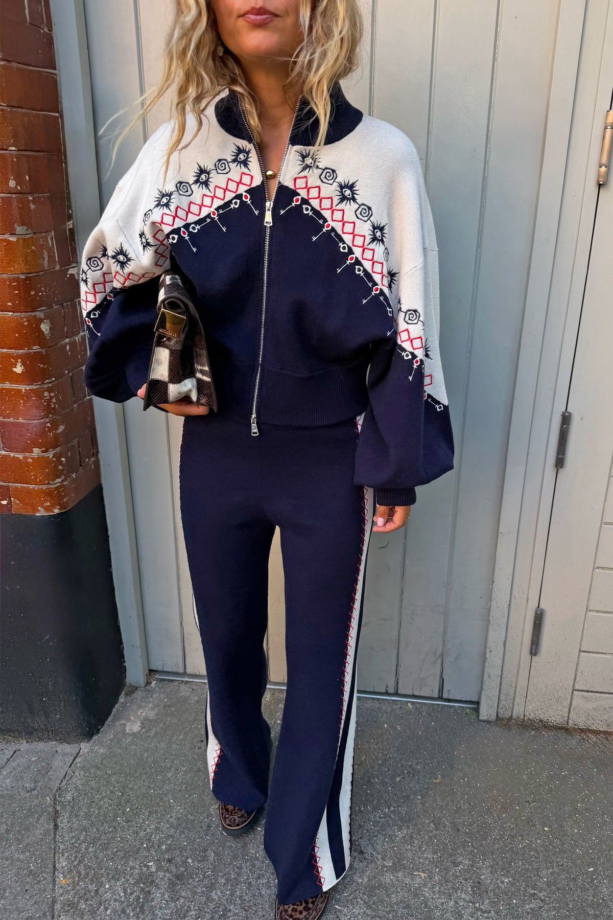 Navy Compact Knit Flares | Never Fully Dressed Customer Favorite