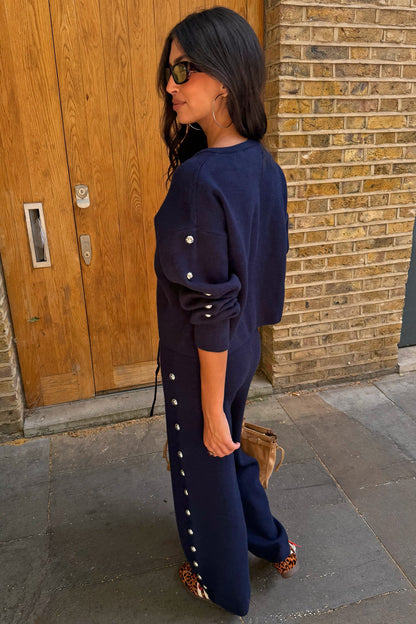 Navy Studded Cardigan - Knitwear - Never Fully Dressed | Never Fully Dressed Value