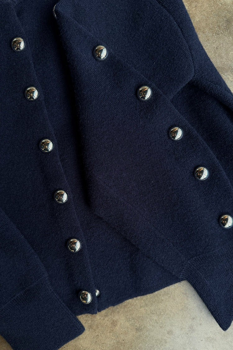 Navy Studded Cardigan - Knitwear - Never Fully Dressed | Never Fully Dressed Value