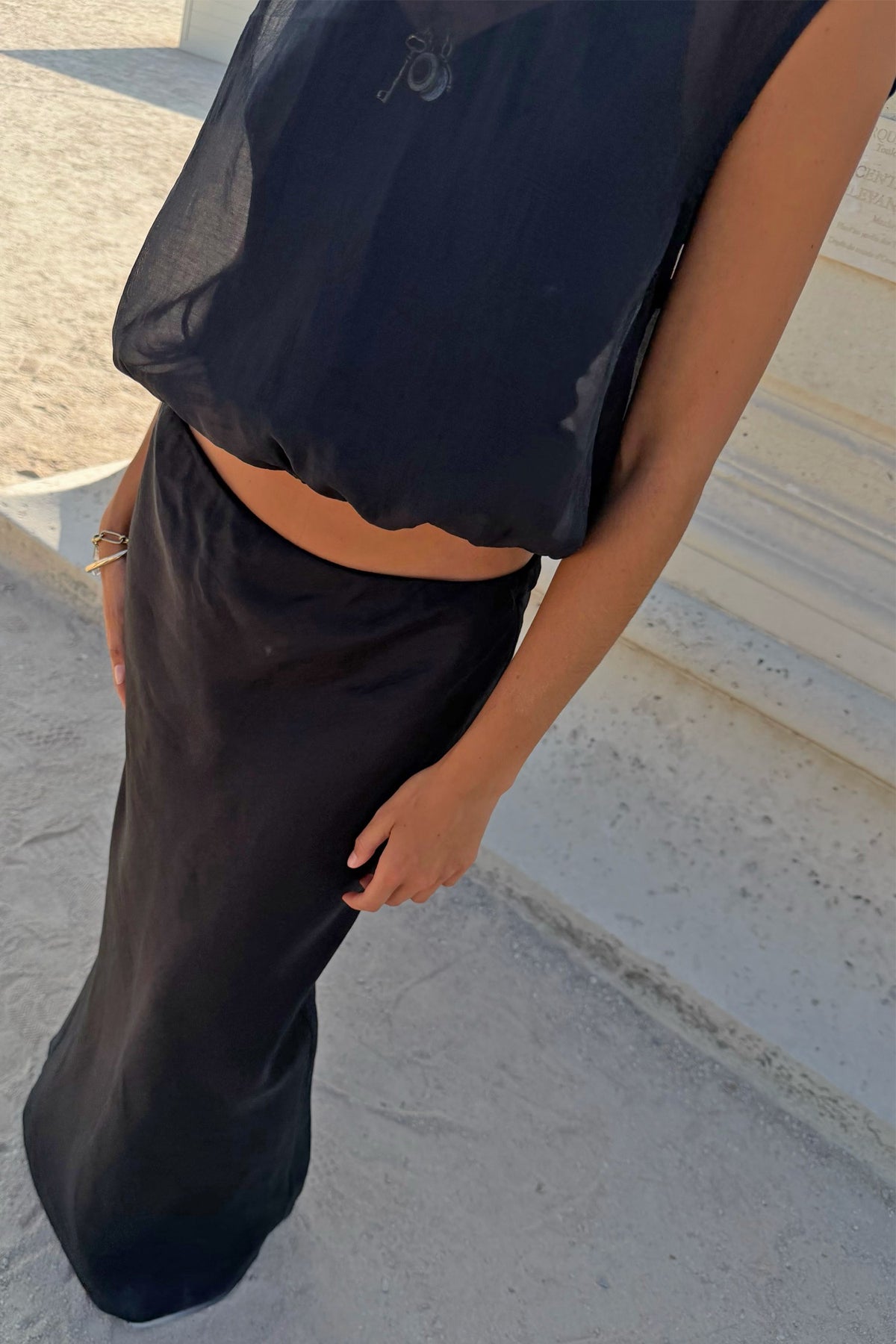 Black Daphne Midi Skirt | Never Fully Dressed Value