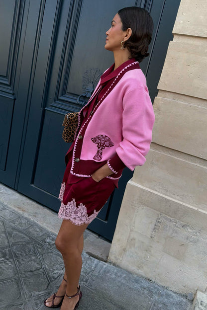 Pink Mushroom Cardigan | Never Fully Dressed New