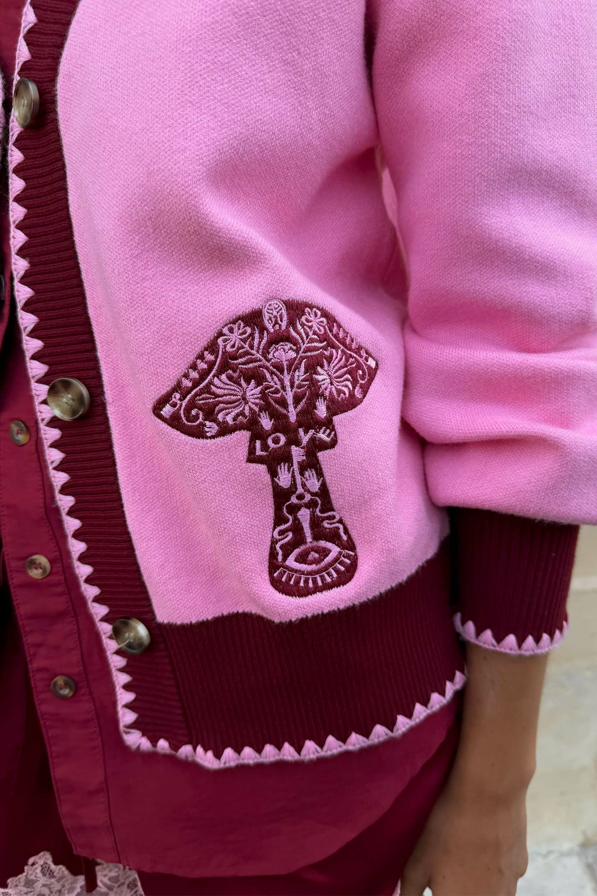 Pink Mushroom Cardigan | Never Fully Dressed New
