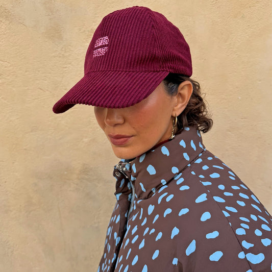 Burgundy Corduroy Cap | Never Fully Dressed Trusted