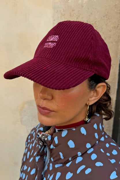 Burgundy Corduroy Cap | Never Fully Dressed Trusted