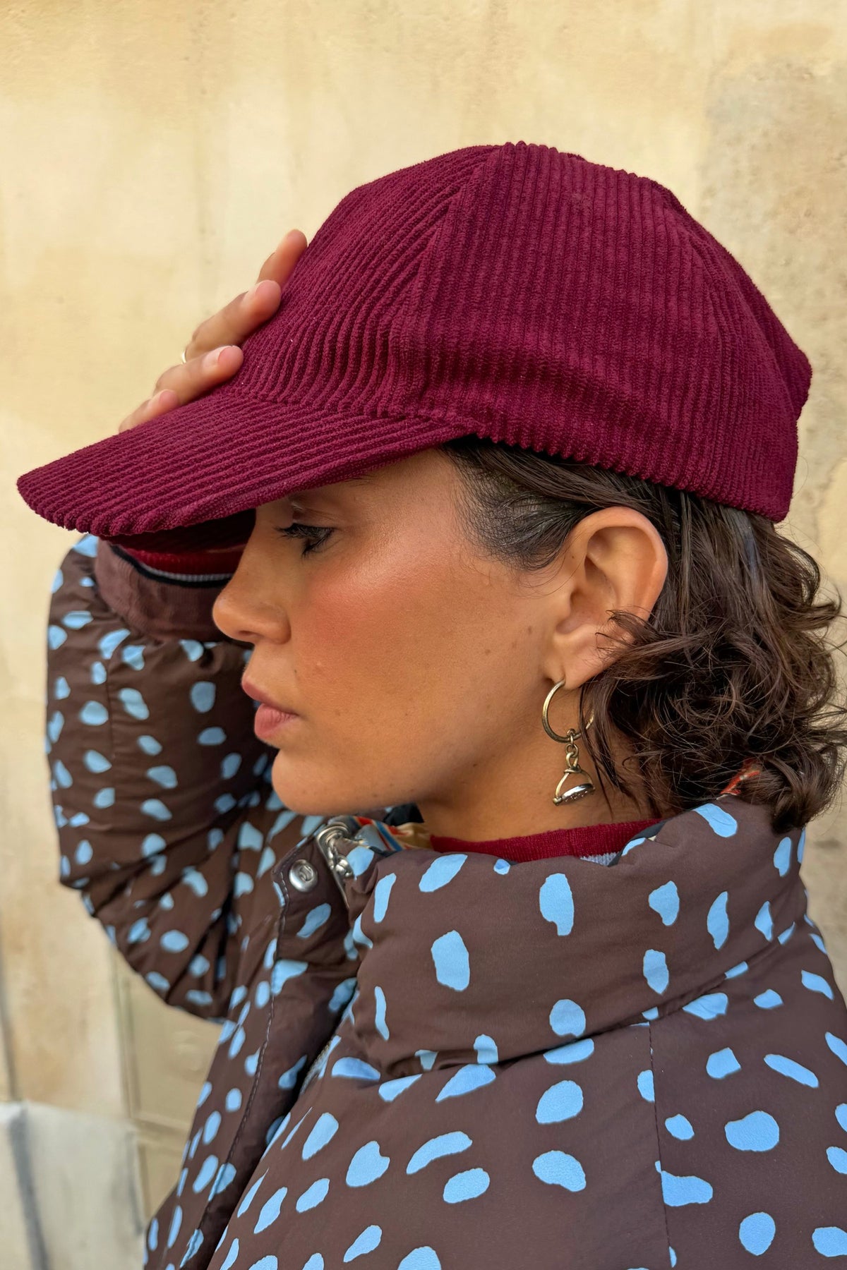 Burgundy Corduroy Cap | Never Fully Dressed Trusted