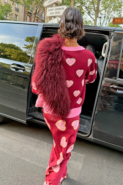 Burgundy Hearts Cardigan | Never Fully Dressed Discount