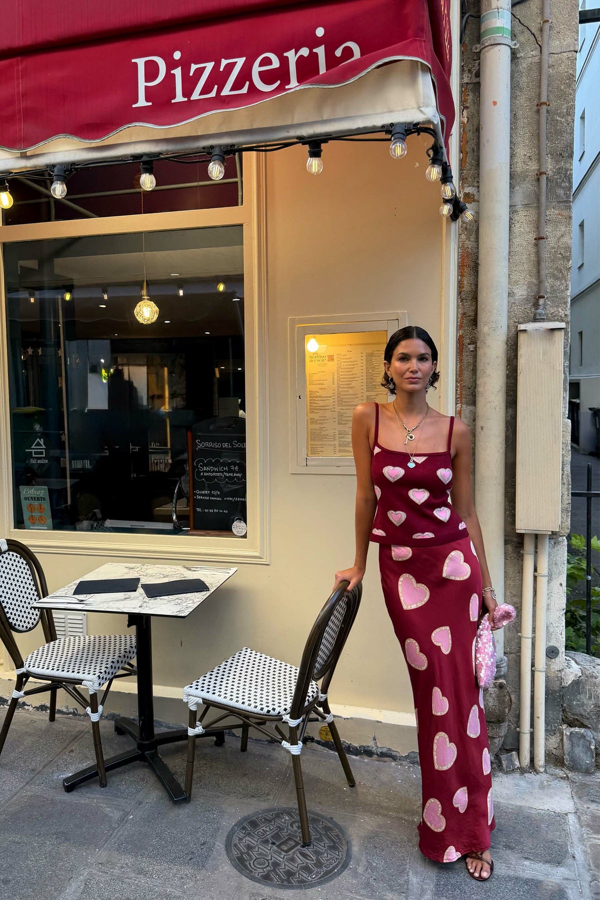 Burgundy Hearts Dorris Skirt | Never Fully Dressed Special Offer