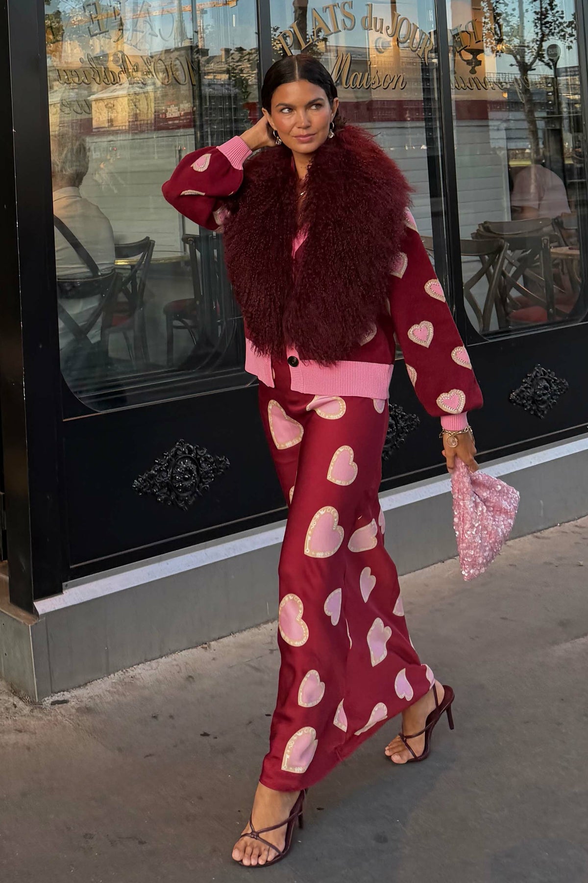 Burgundy Hearts Dorris Skirt | Never Fully Dressed Special Offer