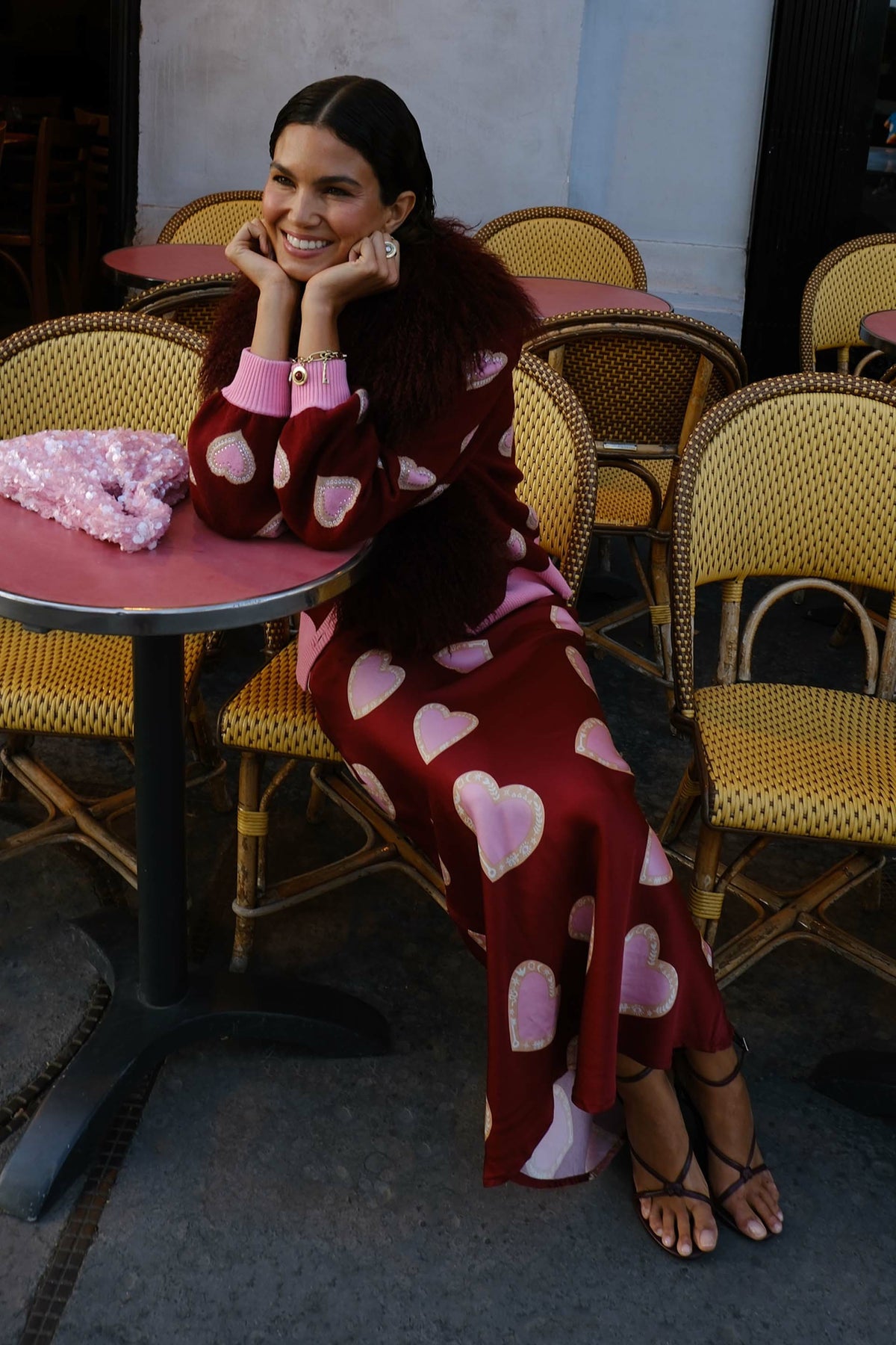Burgundy Hearts Dorris Skirt | Never Fully Dressed Special Offer