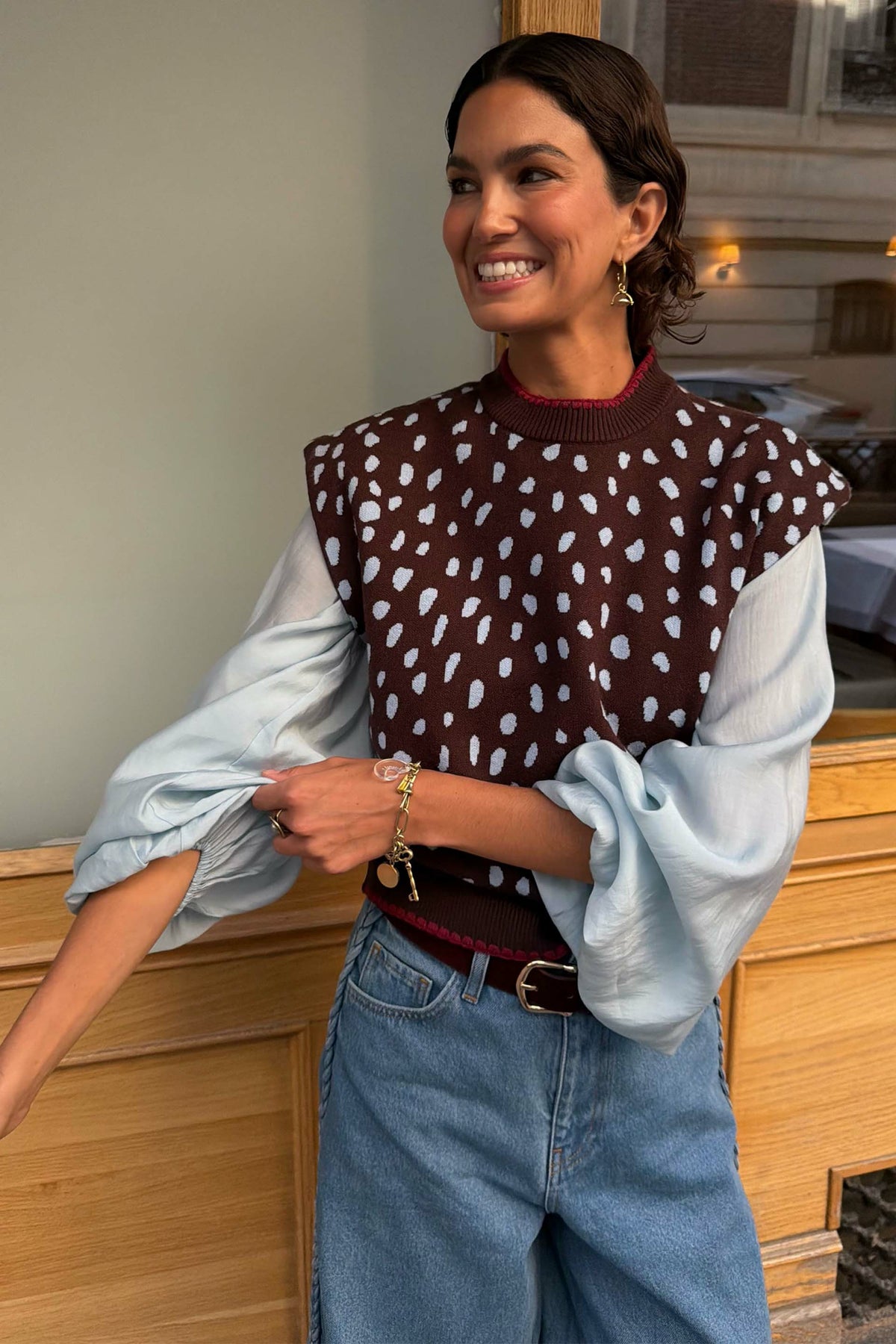 Ice Blue Ruffle Shirt | Never Fully Dressed New