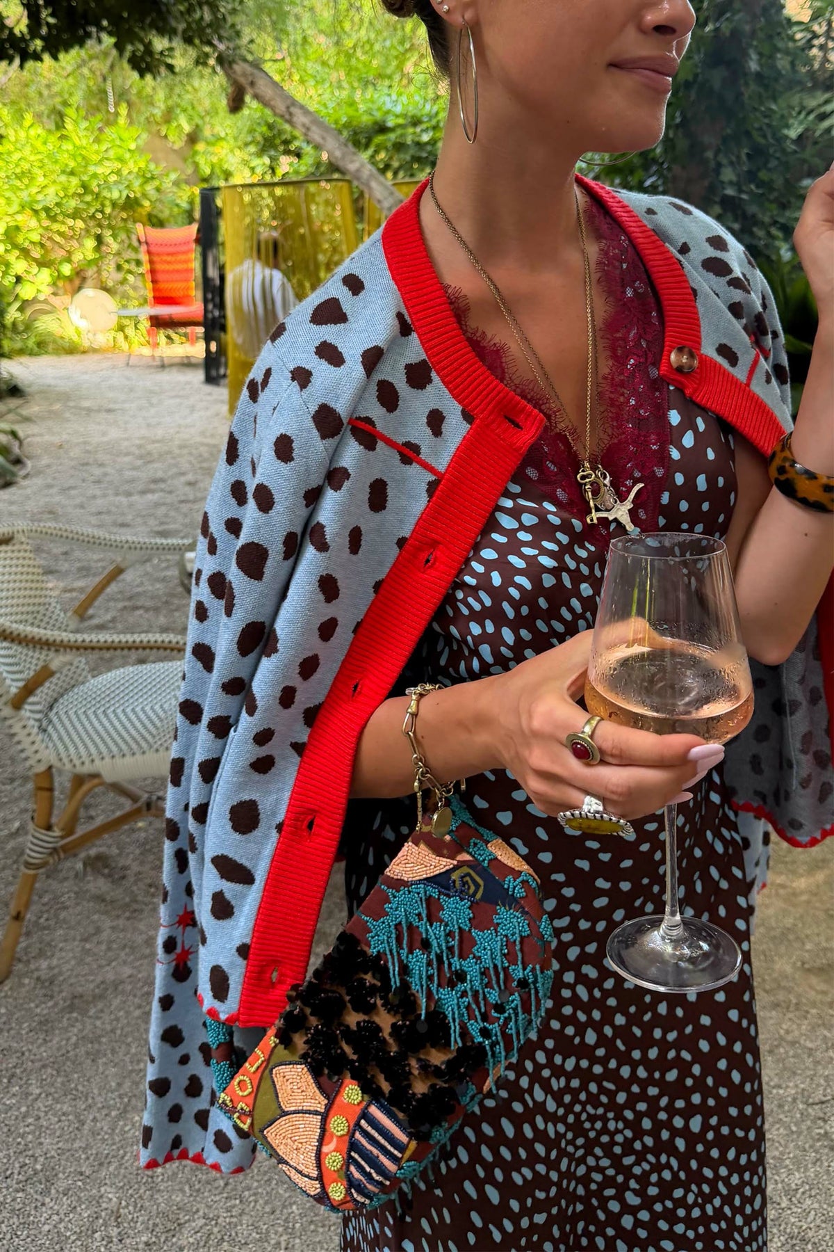 Sky Blue Deer Embroidered Chloe Cardigan | Never Fully Dressed Essential