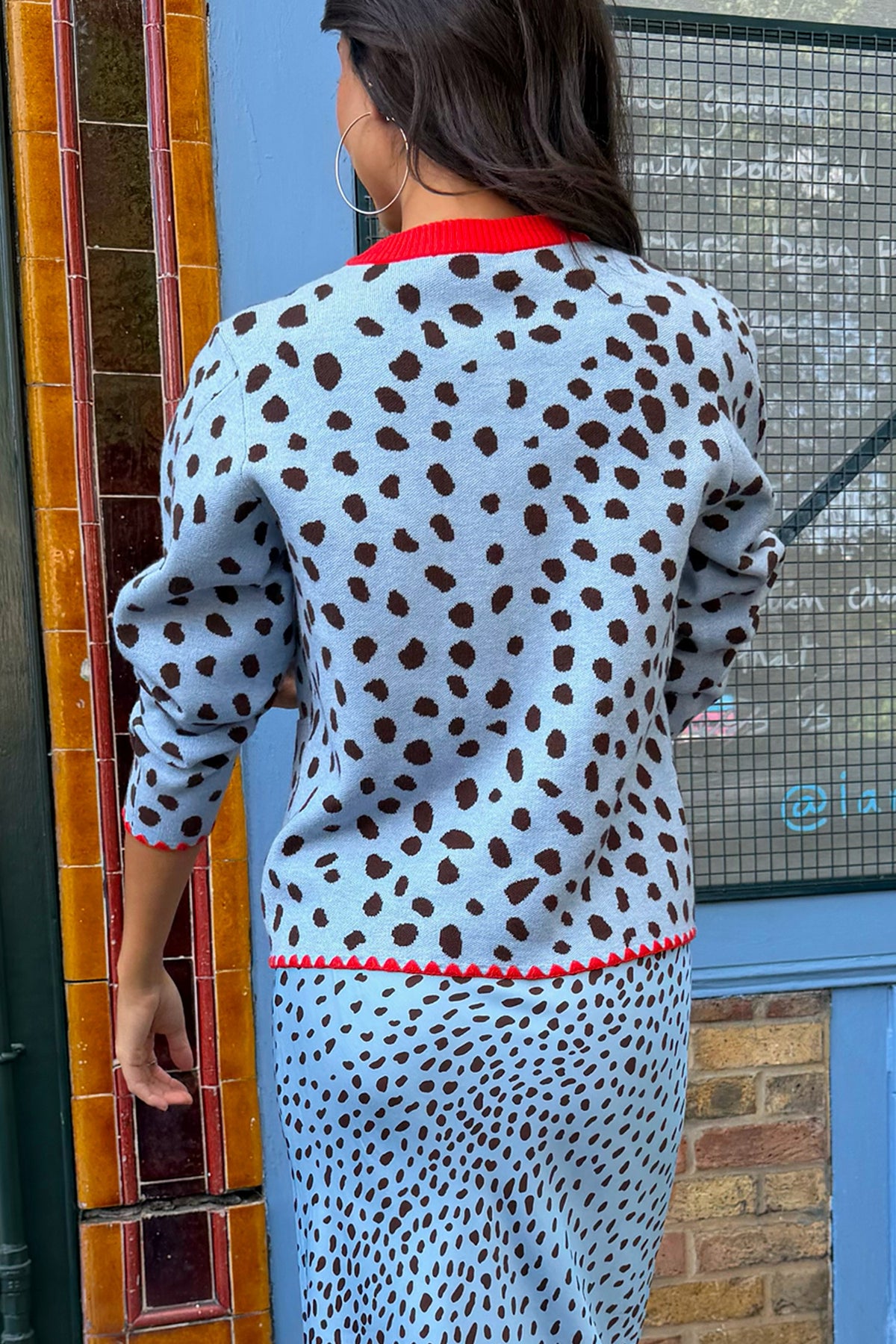 Sky Blue Deer Embroidered Chloe Cardigan | Never Fully Dressed Essential