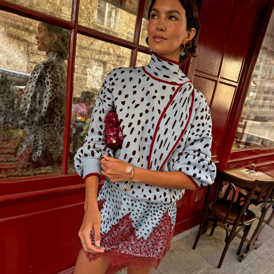 Blue Deer Scarf Jumper | Never Fully Dressed Sale
