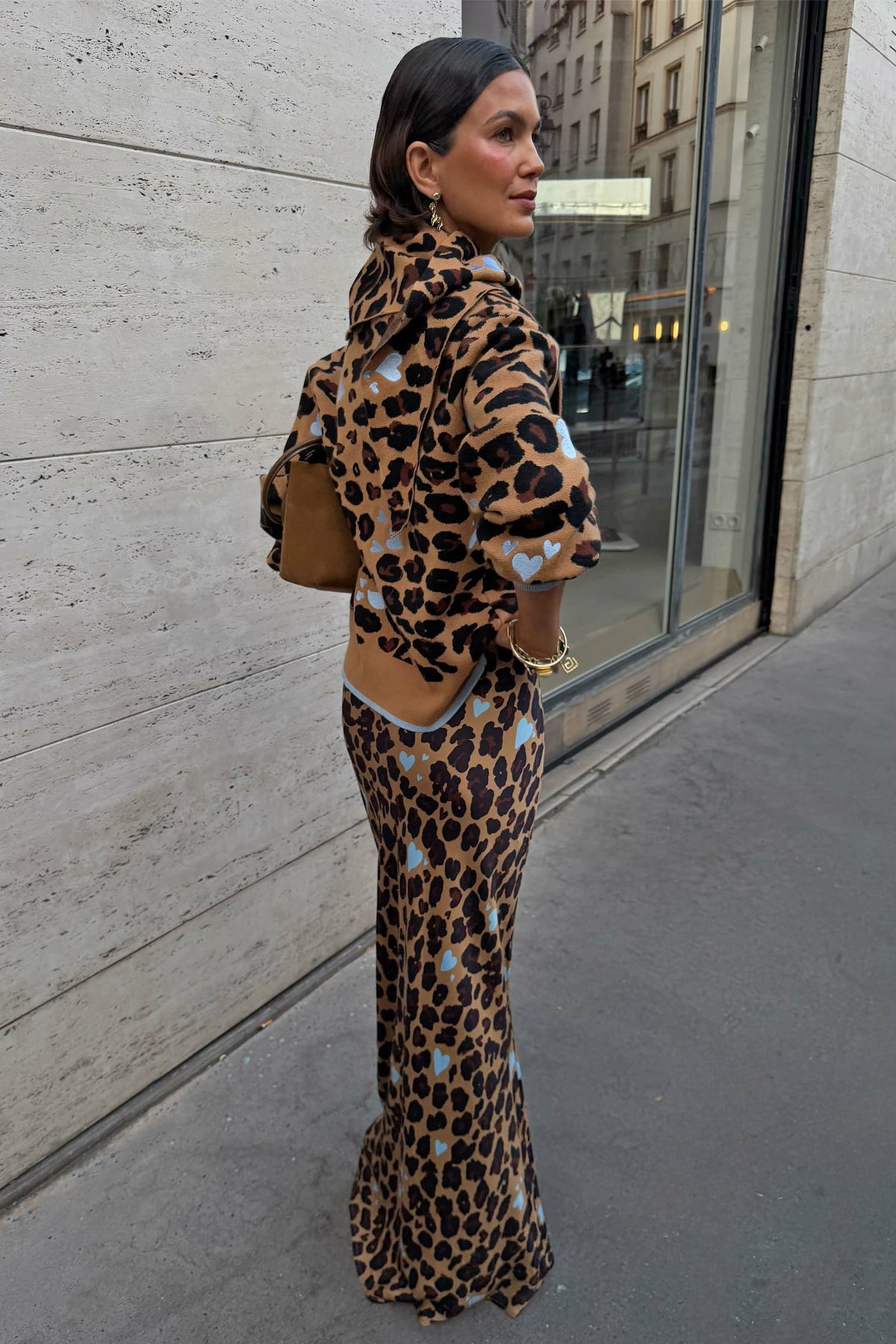 Heart Leopard Large Knit Scarf | Never Fully Dressed Value