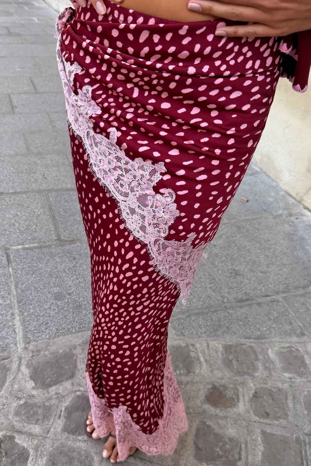 Burgundy Deer Bandana with Lace | Never Fully Dressed Essential