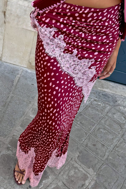 Burgundy Deer Bandana with Lace | Never Fully Dressed Essential