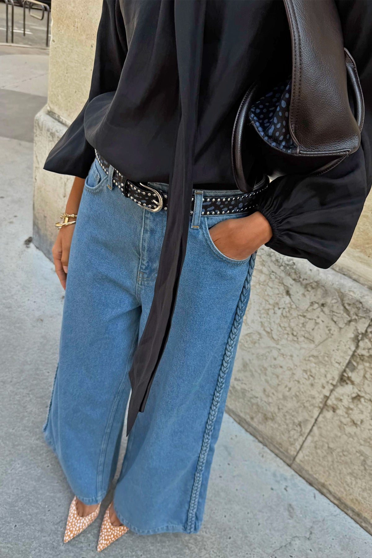 Braided Jeans - High Rise Wide Leg Denim | Never Fully Dressed New