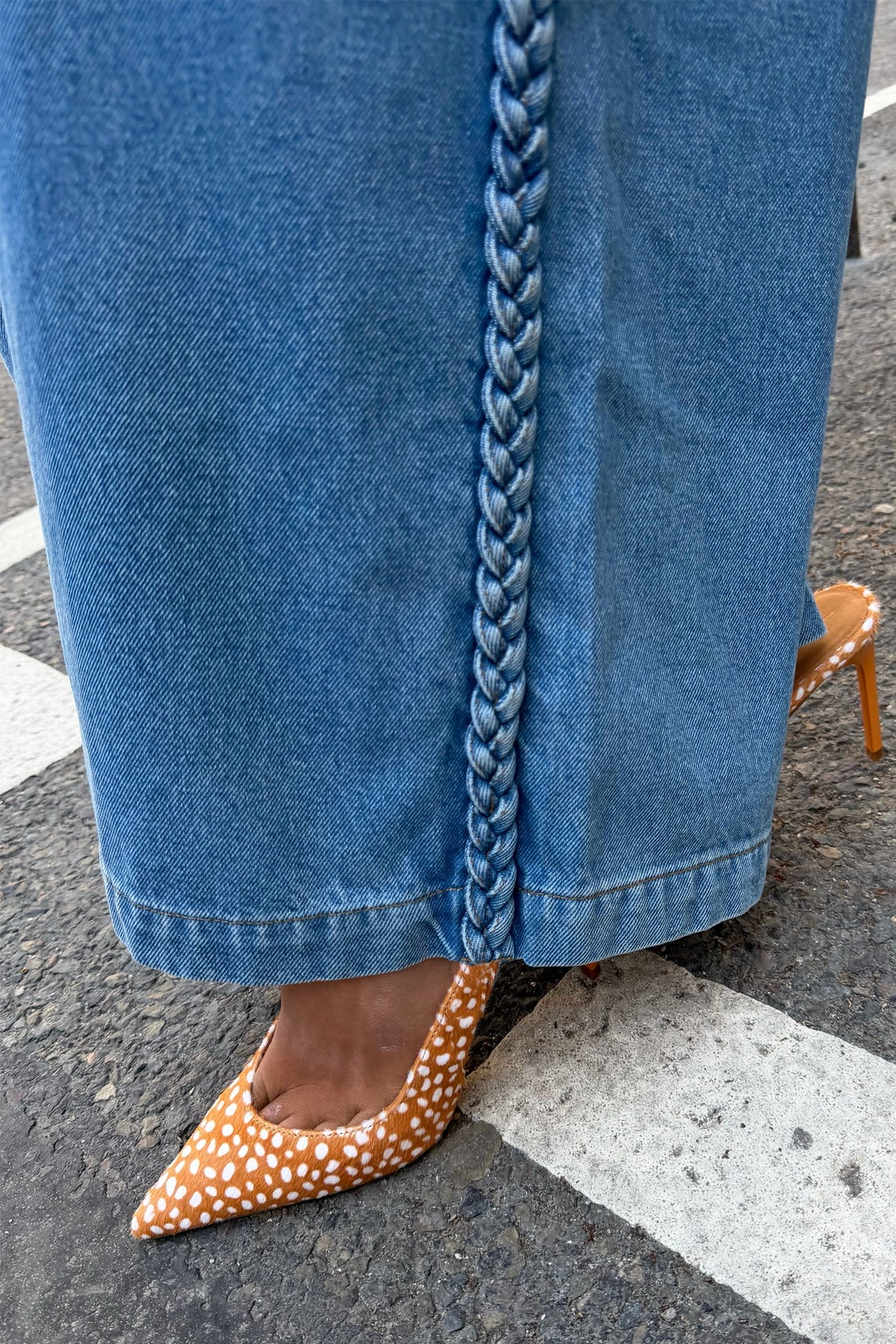 Braided Jeans - High Rise Wide Leg Denim | Never Fully Dressed New