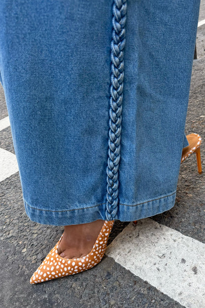 Braided Jeans - High Rise Wide Leg Denim | Never Fully Dressed New