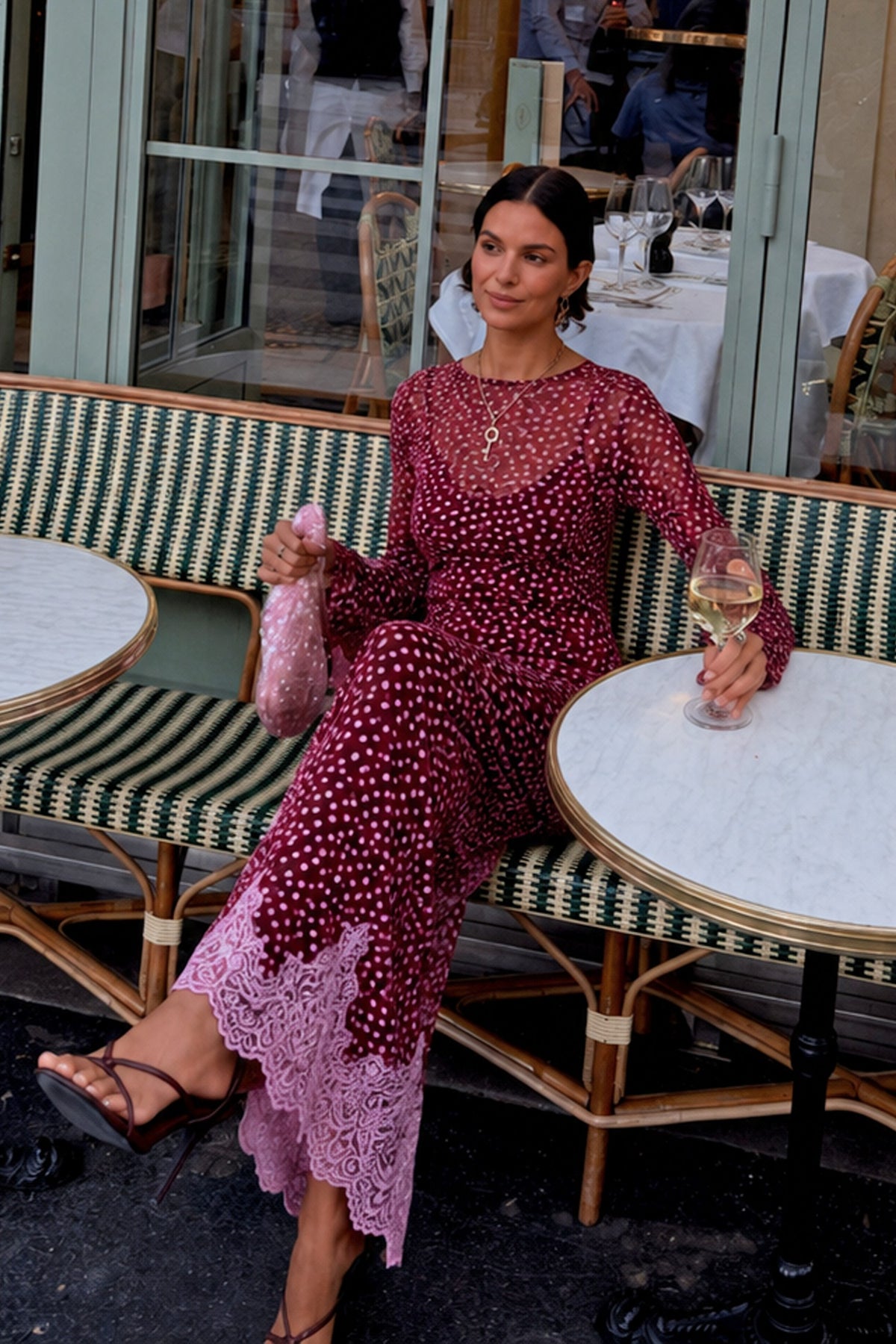 Burgundy Deer Print Mesh Top | Never Fully Dressed Exclusive