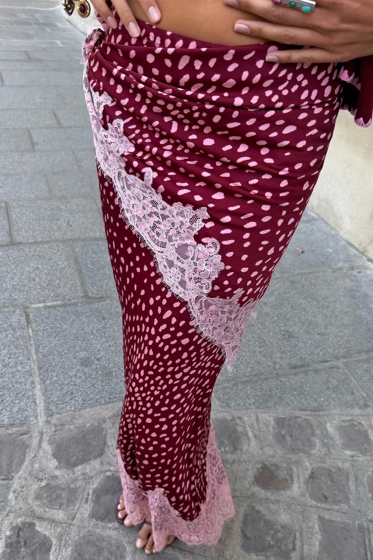 Burgundy Deer Midi Maeva Skirt | Never Fully Dressed Classic