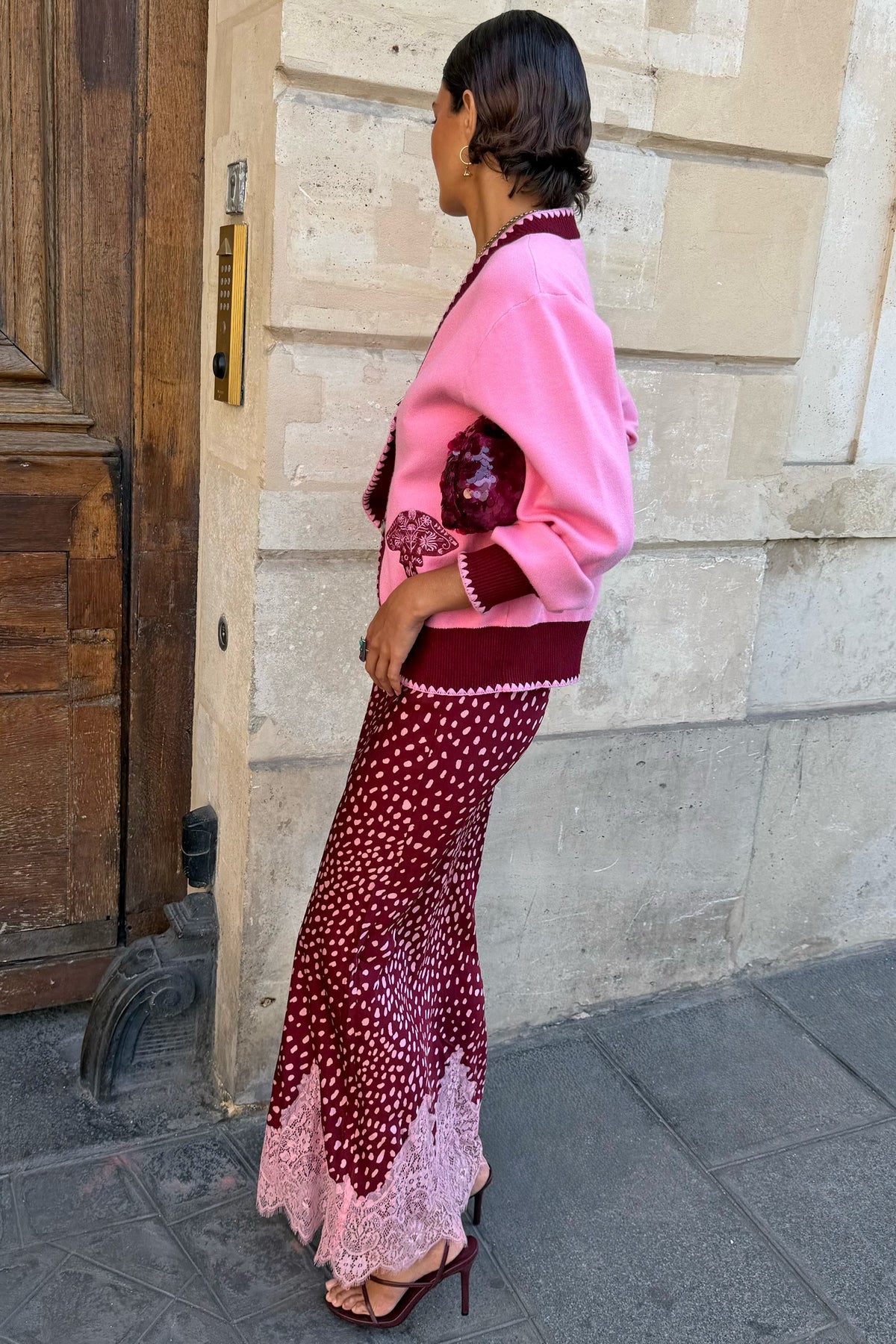 Burgundy Deer Midi Maeva Skirt | Never Fully Dressed Classic