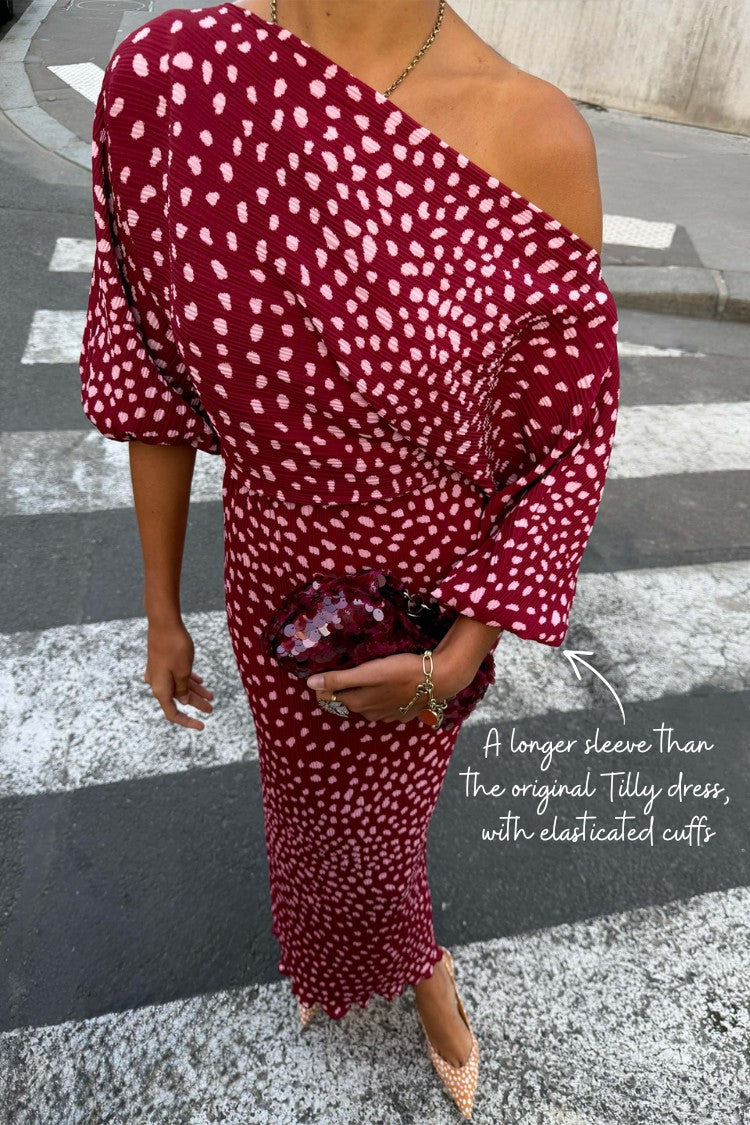Burgundy Deer Tilly Dress - Wedding Guest | Never Fully Dressed Discount