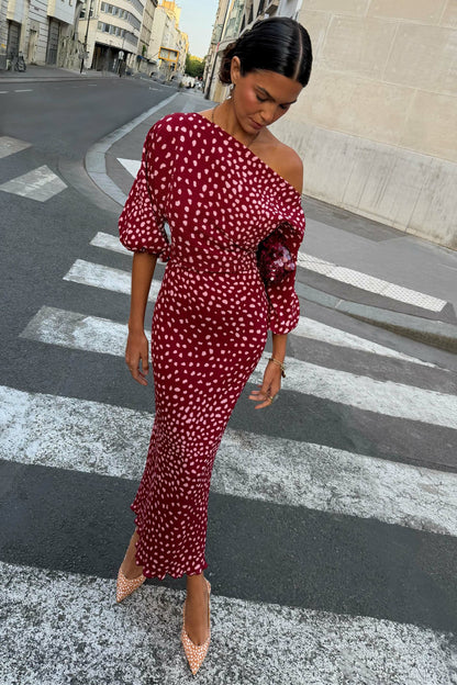 Burgundy Deer Tilly Dress - Wedding Guest | Never Fully Dressed Discount