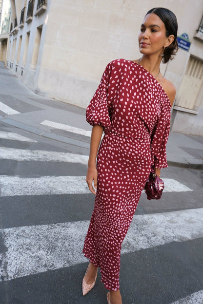 Burgundy Deer Tilly Dress - Wedding Guest | Never Fully Dressed Discount