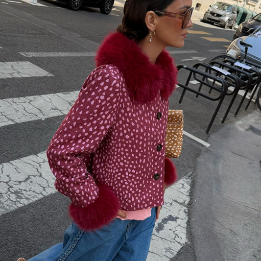 Burgundy Deer Jacket | Never Fully Dressed Customer Favorite