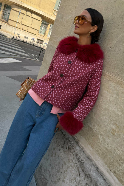 Burgundy Deer Jacket | Never Fully Dressed Customer Favorite