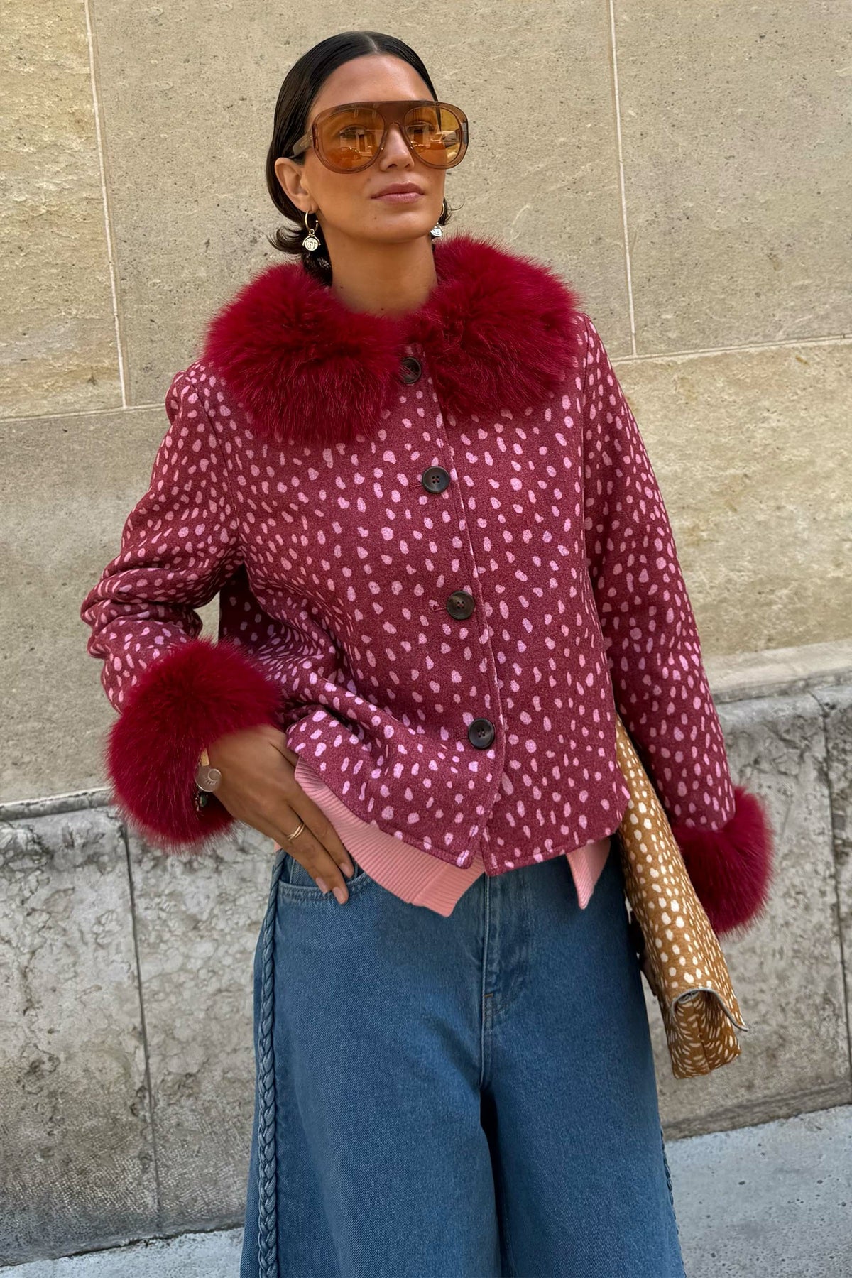 Burgundy Deer Jacket | Never Fully Dressed Customer Favorite