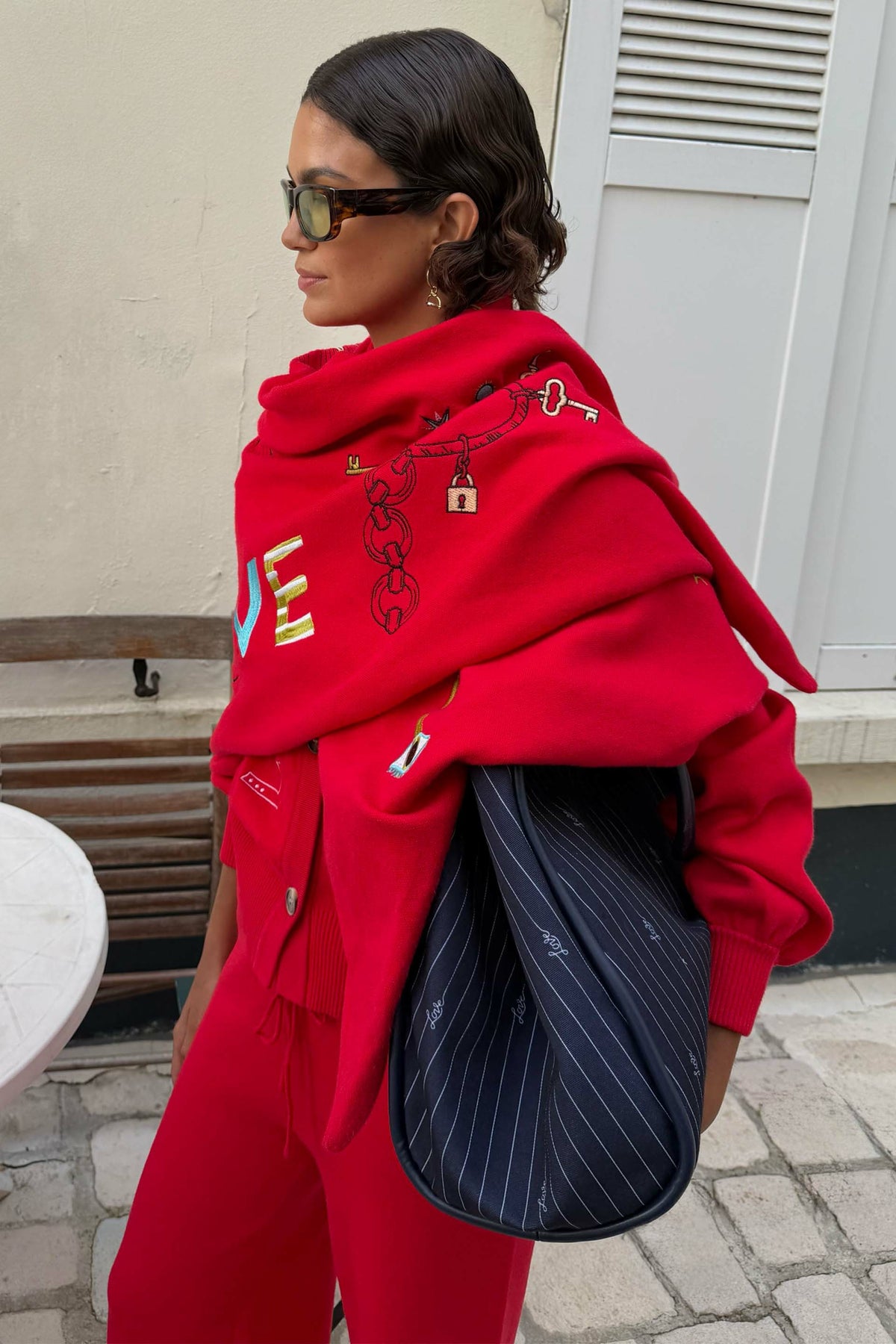 Red Amore Large Knit Scarf | Never Fully Dressed Quality