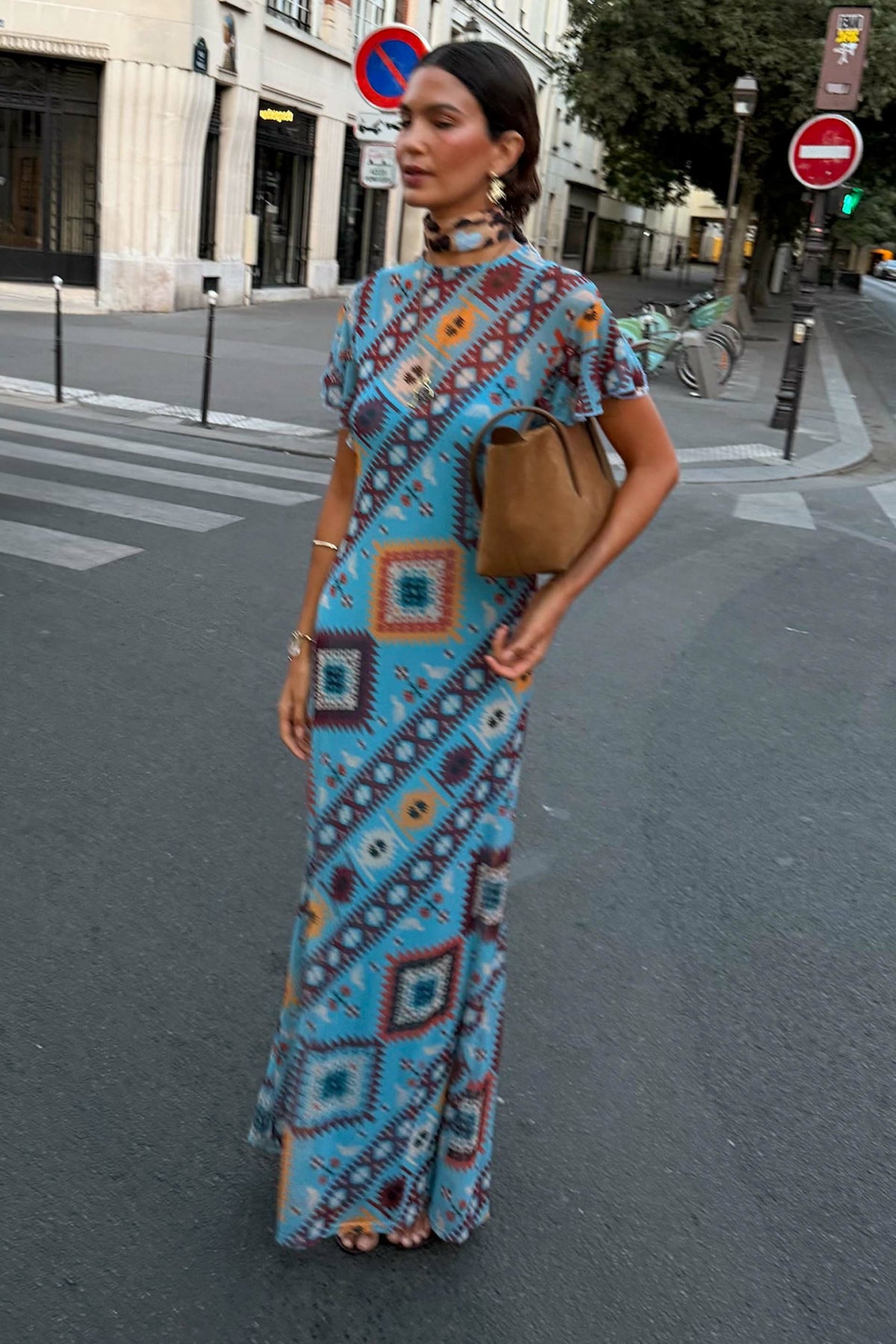 Blue Multi Print Mesh Dress | Never Fully Dressed Trusted