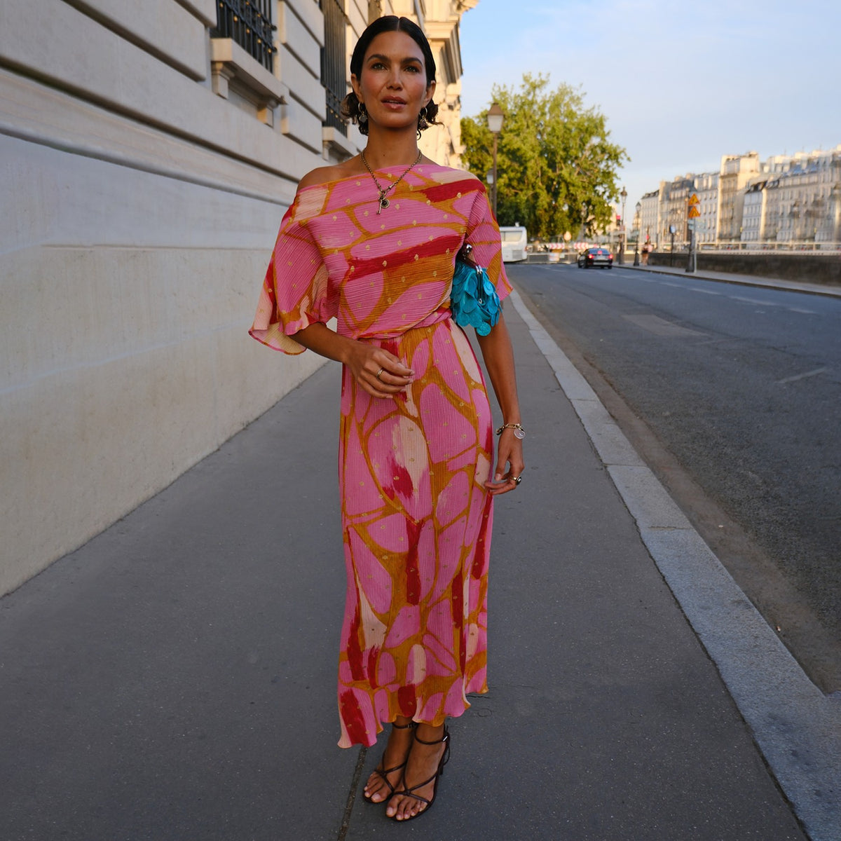 Pink & Olive Abstract Tilly Dress | Never Fully Dressed Signature