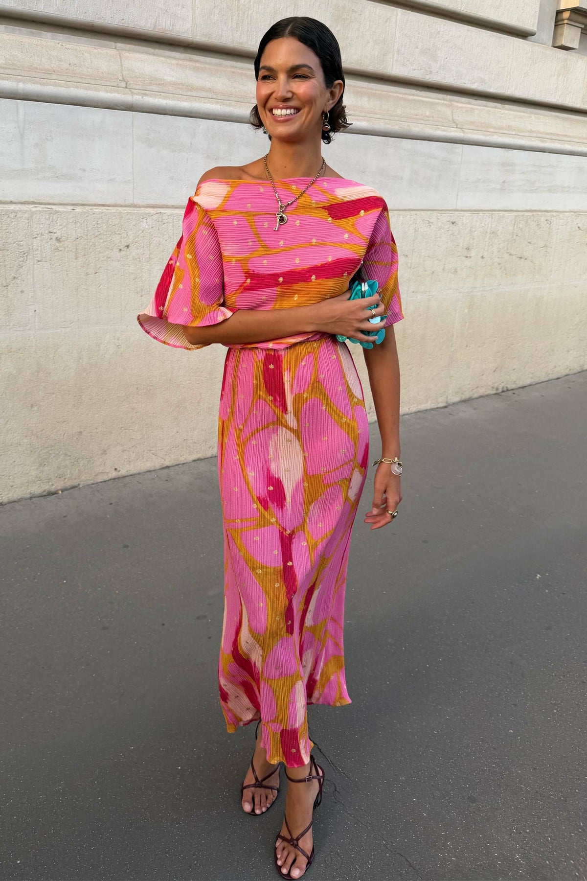 Pink & Olive Abstract Tilly Dress | Never Fully Dressed Signature