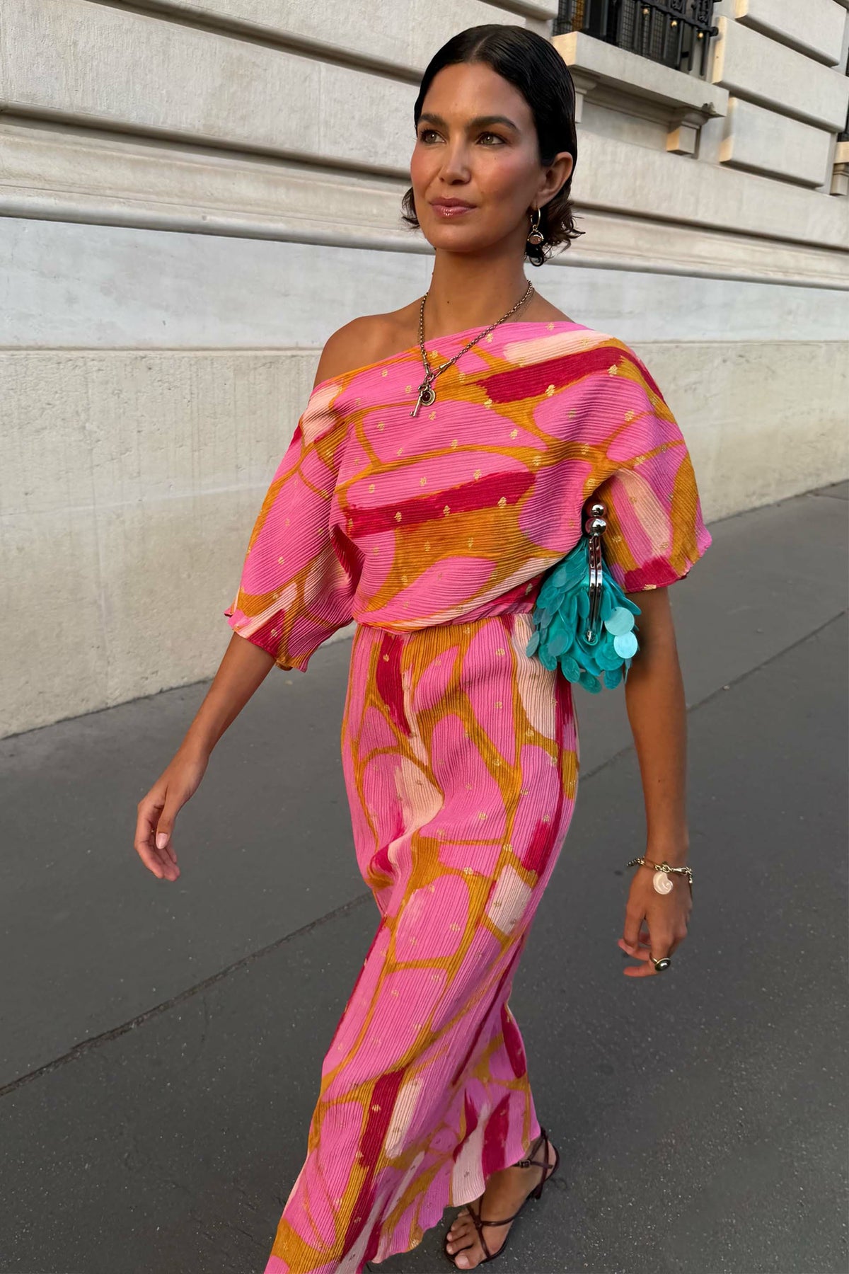 Pink & Olive Abstract Tilly Dress | Never Fully Dressed Signature