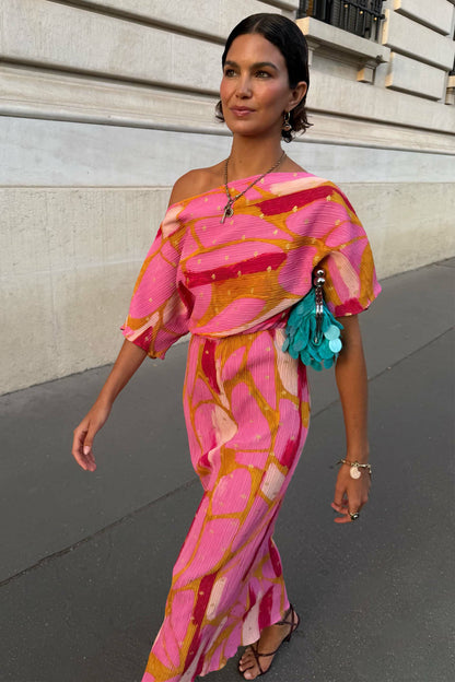 Pink & Olive Abstract Tilly Dress | Never Fully Dressed Signature