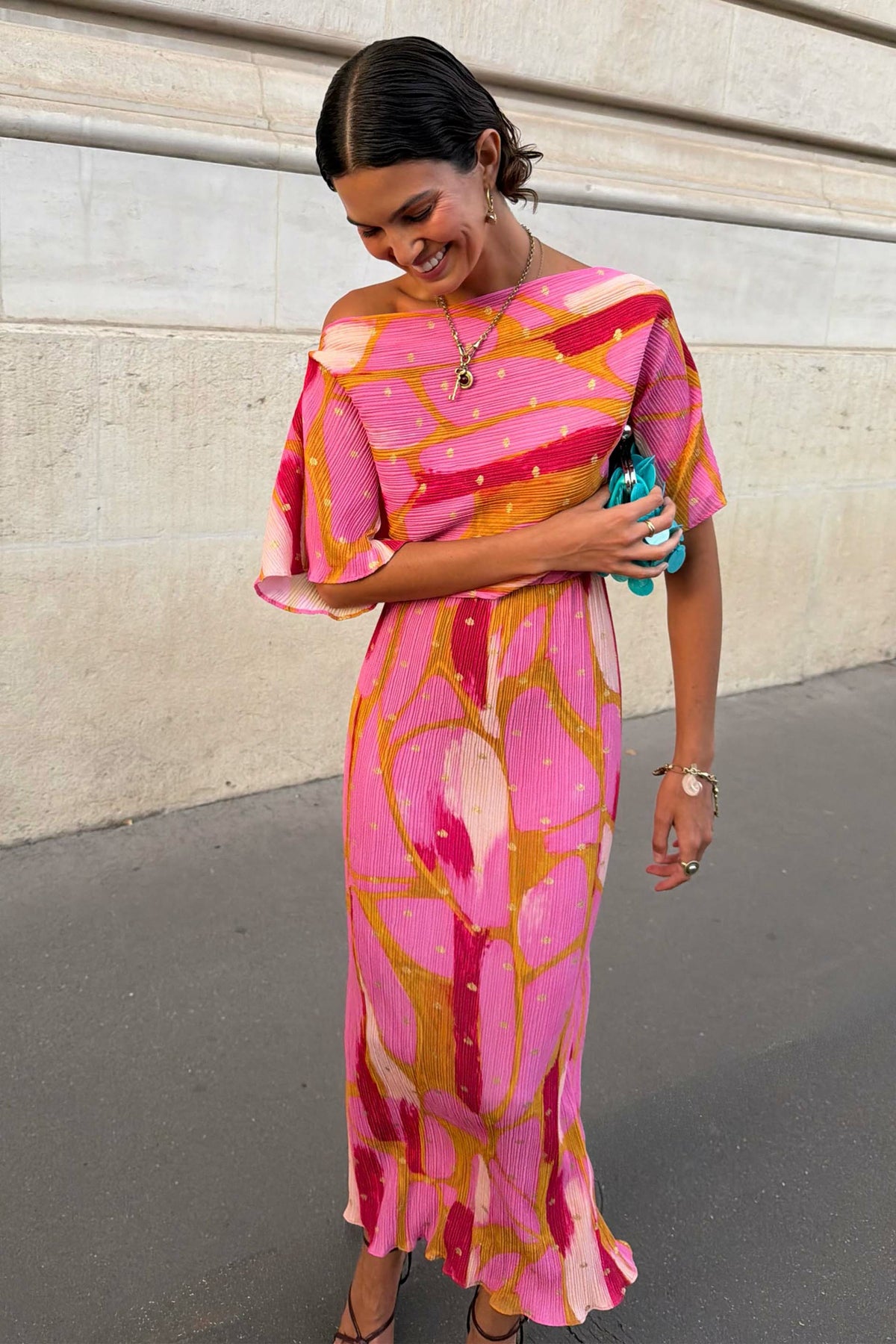 Pink & Olive Abstract Tilly Dress | Never Fully Dressed Signature