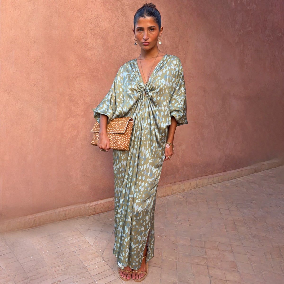 Green Diamond Print Toria Dress | Never Fully Dressed Trending