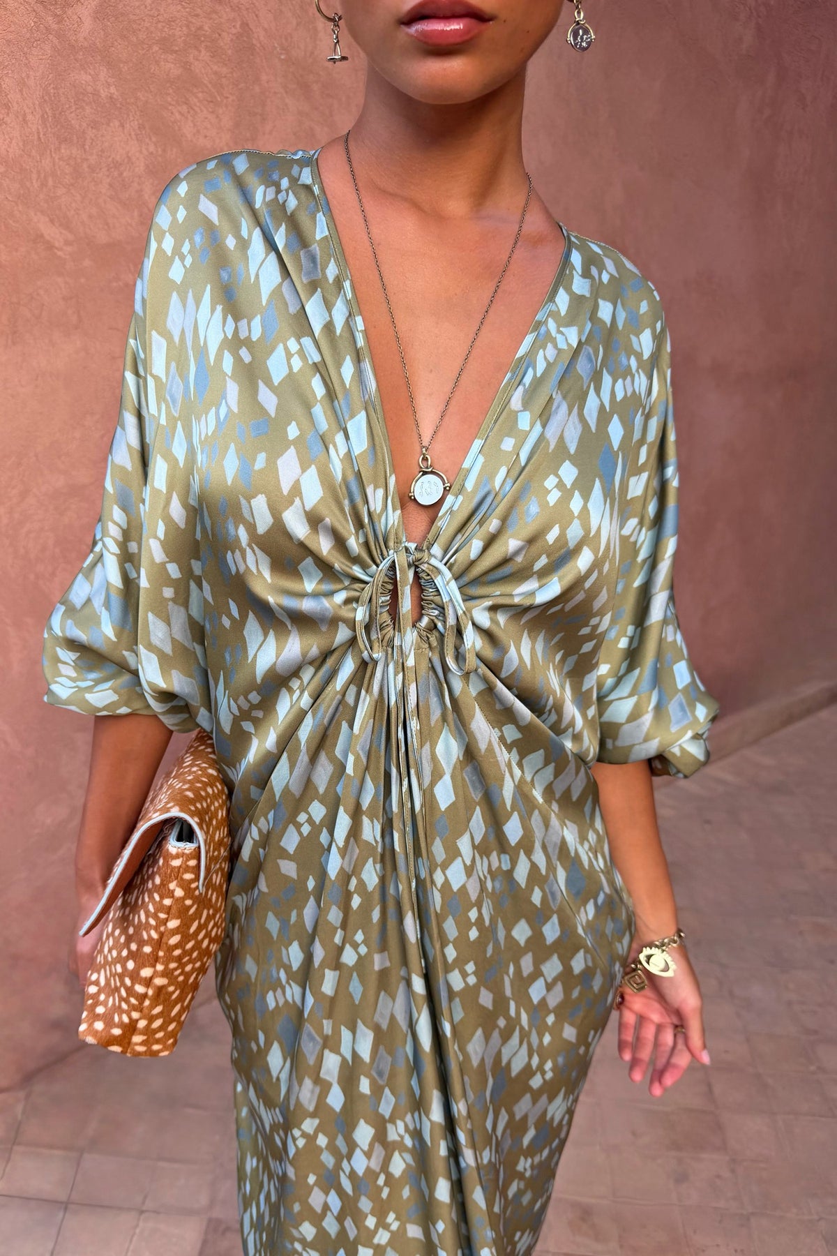 Green Diamond Print Toria Dress | Never Fully Dressed Trending