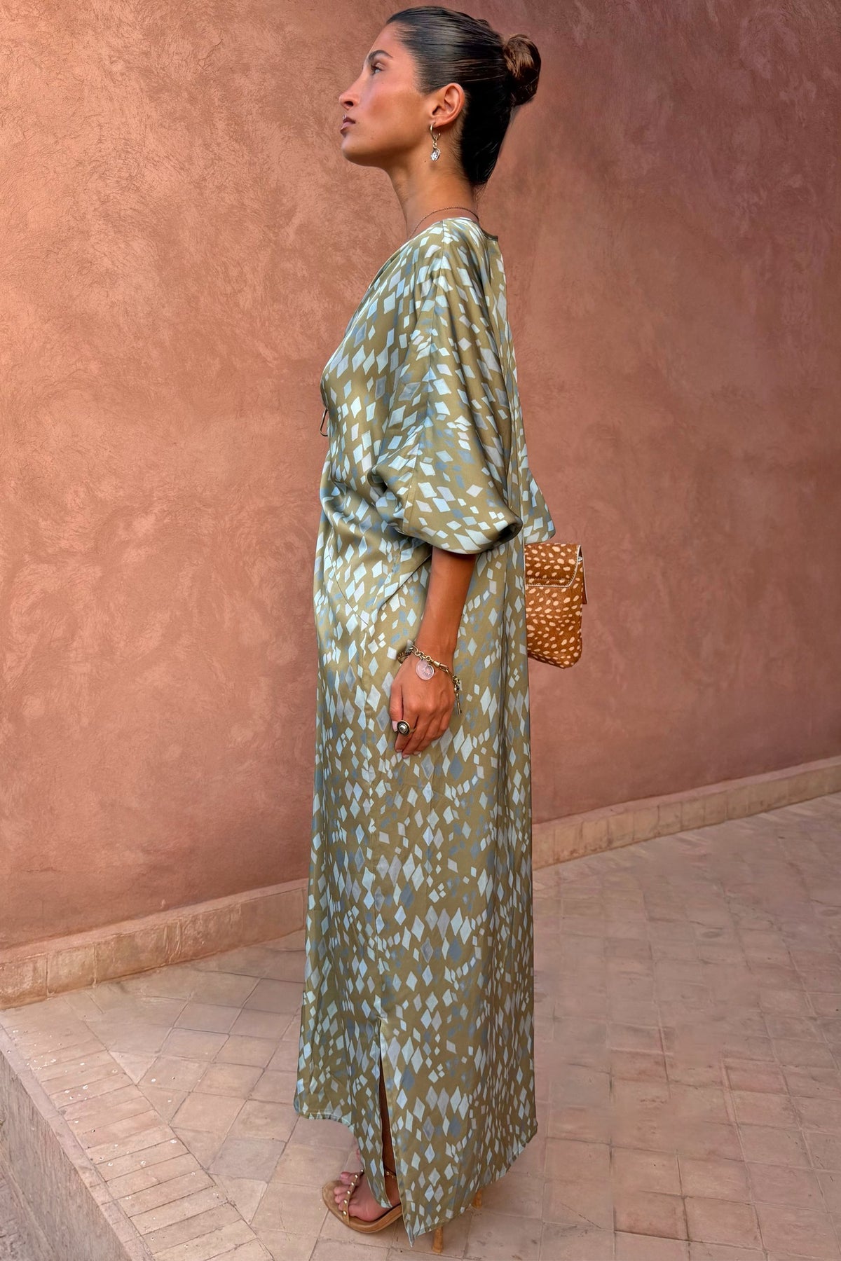 Green Diamond Print Toria Dress | Never Fully Dressed Trending