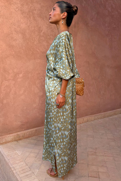 Green Diamond Print Toria Dress | Never Fully Dressed Trending