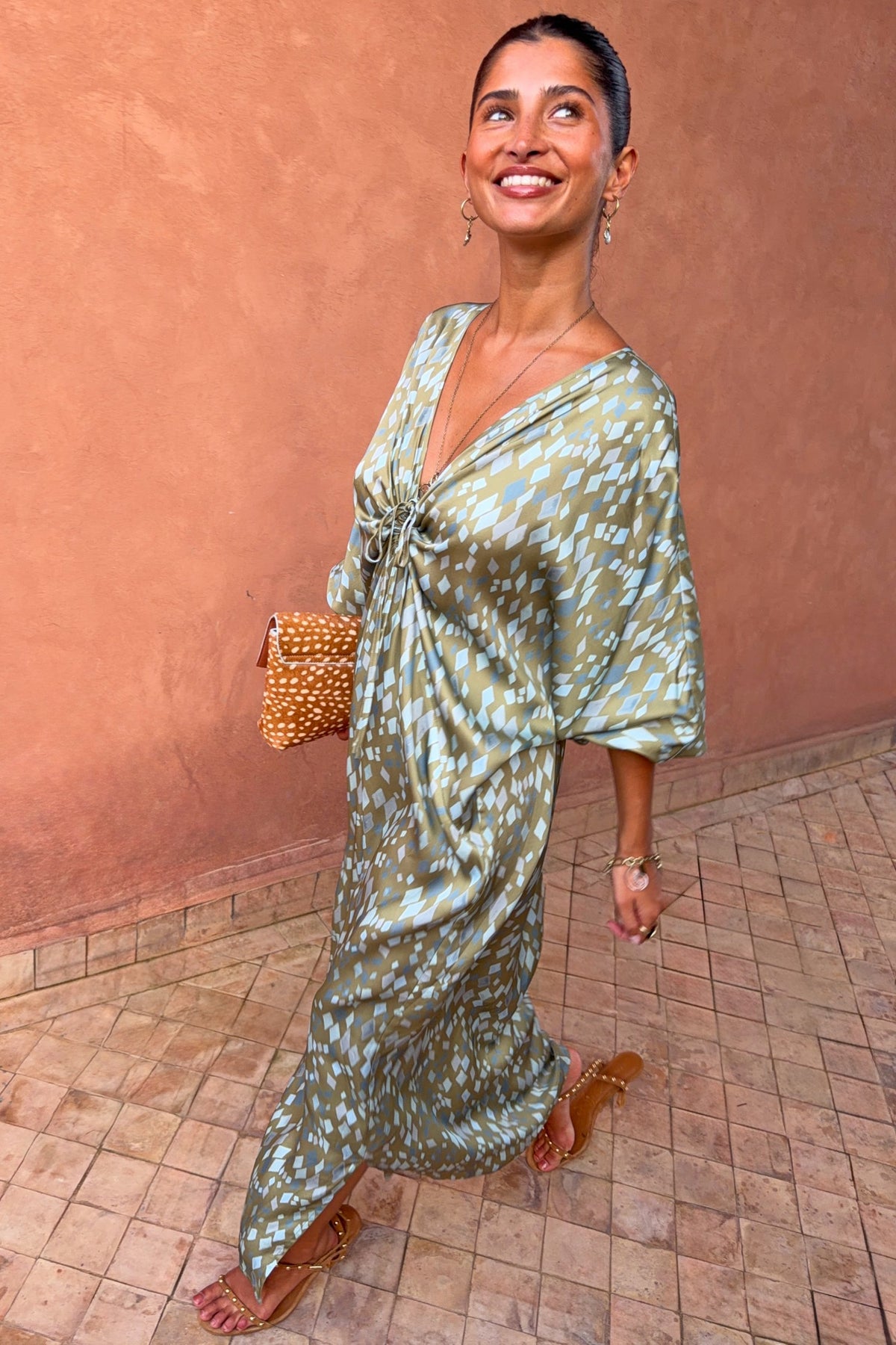 Green Diamond Print Toria Dress | Never Fully Dressed Trending