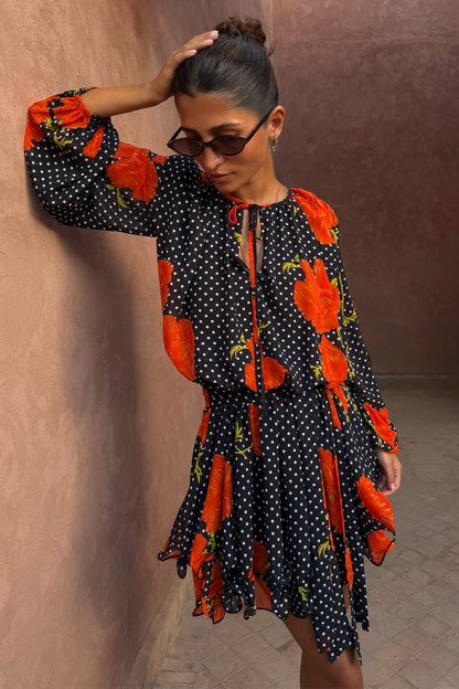 Black Poppy Ella Mini Dress | Never Fully Dressed Smart Buy